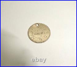 Antique Victorian Hand Engraved 21k Gold Love Token Pendant Charm, Charlie Jennie