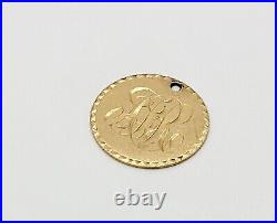 Antique Victorian Hand Engraved 22k Gold Love Token Pendant Charm, Mother,'99