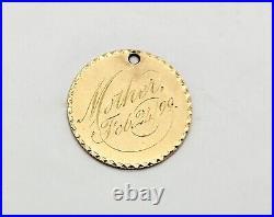 Antique Victorian Hand Engraved 22k Gold Love Token Pendant Charm, Mother,'99