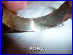 Antique Victorian Hand Engraved Sterling Silver Cuff Bangle Bracelet WIDE Hinge