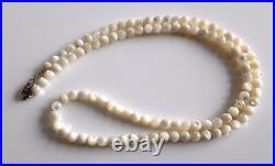 Antique Victorian Hand Made Mother Of Pearl Beads Necklace