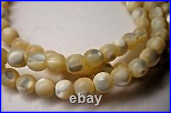 Antique Victorian Hand Made Mother Of Pearl Beads Necklace 70,2 Grams/