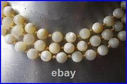 Antique Victorian Hand Made Mother Of Pearl Beads Necklace 73,3 Grams