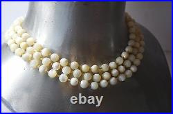 Antique Victorian Hand Made Mother Of Pearl Beads Necklace 73,3 Grams