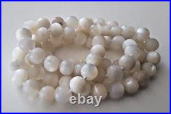 Antique Victorian Hand Made Mother Of Pearl Knotted Beads Necklace 102 Grams