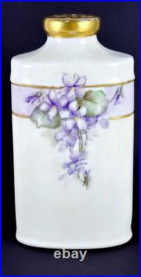 Antique Victorian Hand Painted Baby Shaker Powder Perfume Talc Vanity Floral