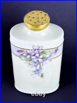 Antique Victorian Hand Painted Baby Shaker Powder Perfume Talc Vanity Floral