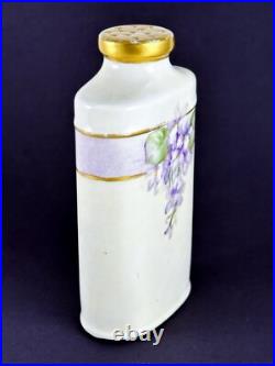 Antique Victorian Hand Painted Baby Shaker Powder Perfume Talc Vanity Floral
