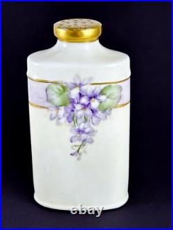 Antique Victorian Hand Painted Baby Shaker Powder Perfume Talc Vanity Floral