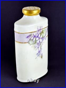 Antique Victorian Hand Painted Baby Shaker Powder Perfume Talc Vanity Floral