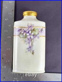 Antique Victorian Hand Painted Baby Shaker Powder Perfume Talc Vanity Floral