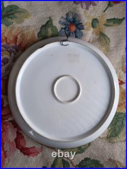 Antique Victorian Hand Painted Child Portrait Heavy Gold Wall Charger Plaque