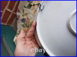 Antique Victorian Hand Painted Child Portrait Heavy Gold Wall Charger Plaque