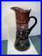 Antique Victorian Hand Painted Enamel Amethyst Glass Water Pitcher Or Tankard