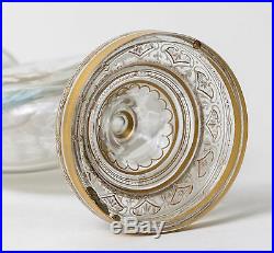 Antique Victorian Hand Painted Glass Moon Vase Arctic Exploration & Sail Ship