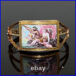 Antique Victorian Hand Painted Gold Bracelet