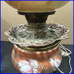 Antique Victorian Hand Painted Gone With The Wind Lamp