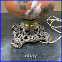 Antique Victorian Hand Painted Gone With The Wind Lamp