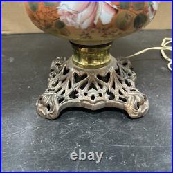 Antique Victorian Hand Painted Gone With The Wind Lamp