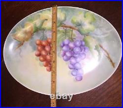 Antique Victorian Hand Painted Grape Vineyard China Serving Platter Plate Vtg