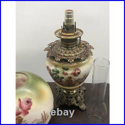Antique Victorian Hand Painted Harbor Scene Gone With The Wind Lamp GWTW