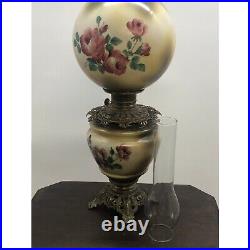 Antique Victorian Hand Painted Harbor Scene Gone With The Wind Lamp GWTW