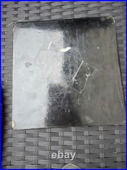 Antique Victorian Hand Painted Lacquered Paper Mache Square Box with Monkey