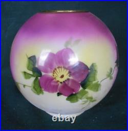 Antique Victorian Hand Painted Milk Glass Ball Shade