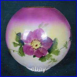 Antique Victorian Hand Painted Milk Glass Ball Shade