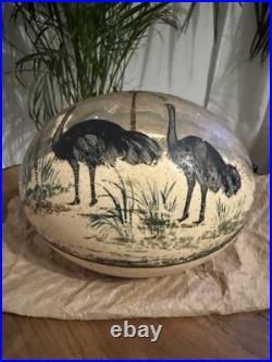 Antique Victorian Hand Painted Ostrich Egg African Scene c1900. Antique Egg