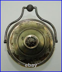 Antique Victorian Hand Painted Porcelain Biscuit Jar Robert & Belks Metal Mount