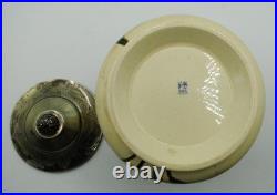 Antique Victorian Hand Painted Porcelain Biscuit Jar Robert & Belks Metal Mount