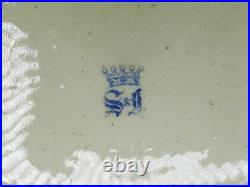 Antique Victorian Hand Painted Porcelain Biscuit Jar Robert & Belks Metal Mount