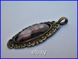 Antique Victorian Hand Painted Porcelain Cameo Pendant