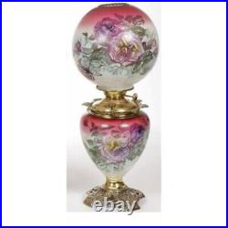 Antique Victorian Hand Painted Rosses Gone With The Wind Lamp