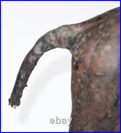 Antique Victorian Hand Tooled Leather Animal Sculpture Prized Hunting Dog Hound