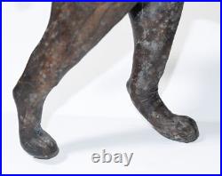 Antique Victorian Hand Tooled Leather Animal Sculpture Prized Hunting Dog Hound