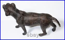 Antique Victorian Hand Tooled Leather Animal Sculpture Prized Hunting Dog Hound