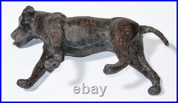 Antique Victorian Hand Tooled Leather Animal Sculpture Prized Hunting Dog Hound