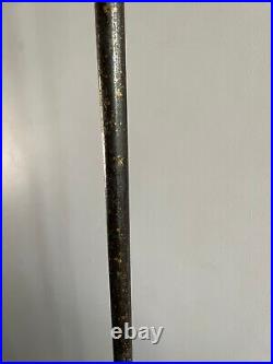 Antique Victorian Hand Wrought Iron Ship Crest Bridge Arm Ornate Floor Lamp 57