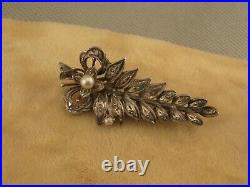Antique Victorian Hand-engraved Silver And 8k Gold Brooch
