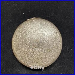 Antique Victorian Hand engraved Sterling silver Compact With Mirror Open Work EUC