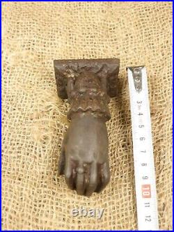 Antique Victorian'Hand of Fatima' Cast Iron Door Knocker, Ornate Lady's Hand