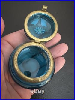 Antique Victorian Hand painted Lidded Hinges Pot