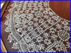 Antique Victorian Handmade Hand Made Large Collar Cape Tatting Tatted Lace