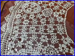 Antique Victorian Handmade Hand Made Large Collar Cape Tatting Tatted Lace