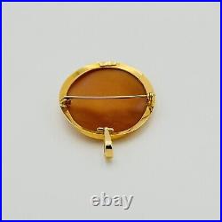 Antique Victorian Hardstone Cameo 18K Gold HAND CUT Brooch Pin Pendant 6.82 gr