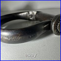 Antique Victorian Hiatt Hand Cuffs Warranted Wrought Key No89 British 1880's