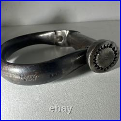 Antique Victorian Hiatt Hand Cuffs Warranted Wrought Key No89 British 1880's