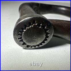 Antique Victorian Hiatt Hand Cuffs Warranted Wrought Key No89 British 1880's